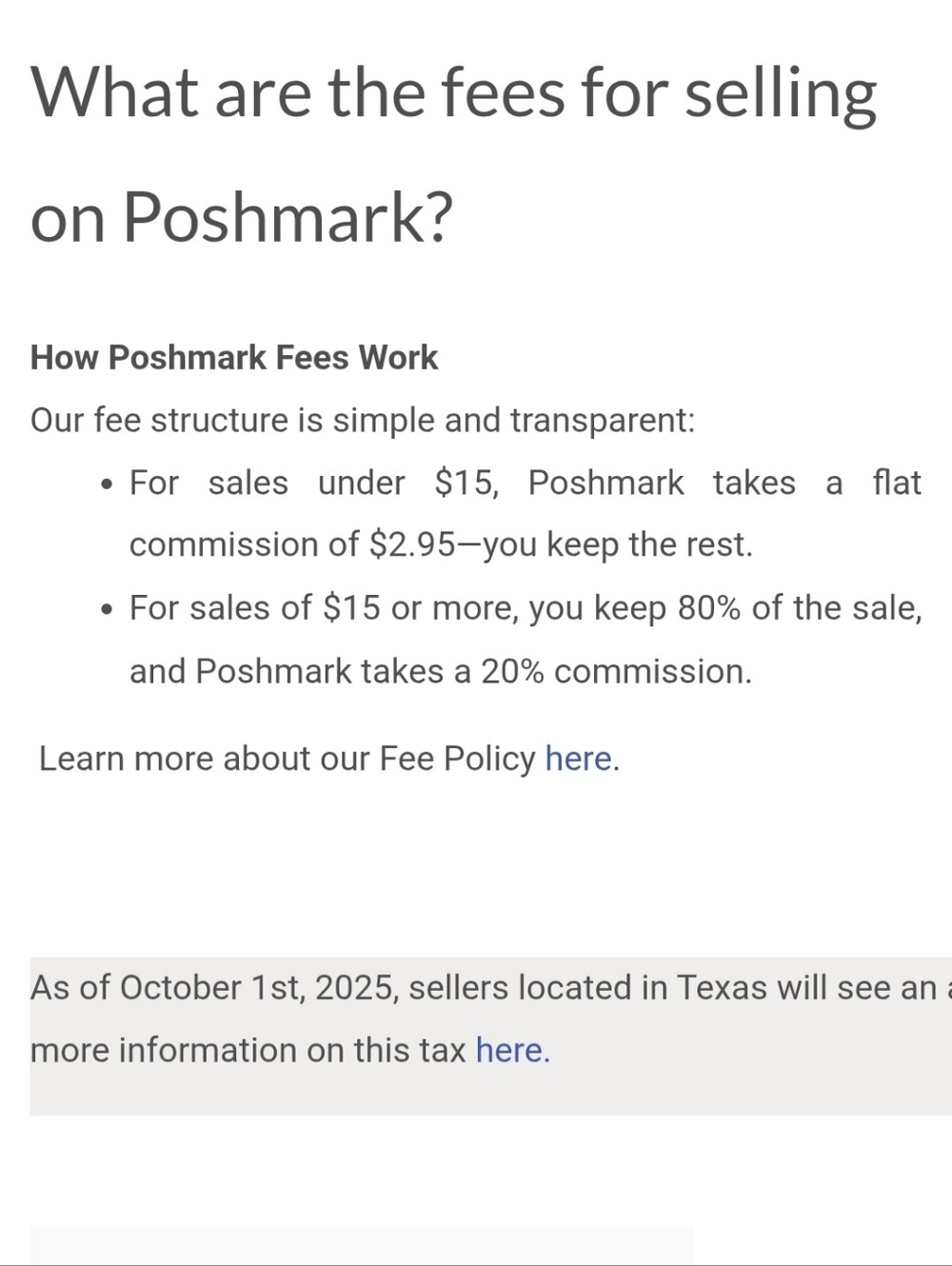Fee Information